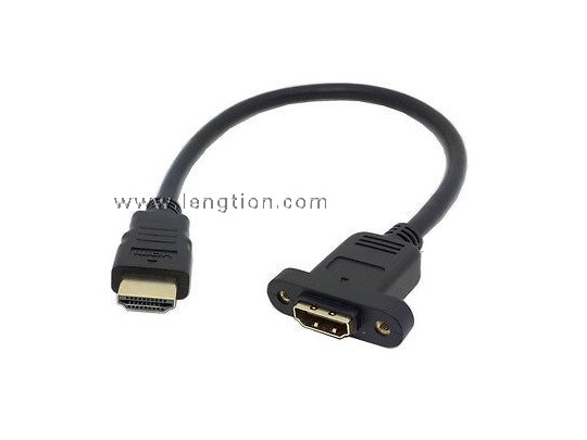 HDMI cable Panel Mount With Screws male To Female Goldplated 