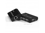 4 Port USB 2.0 Extender Over RJ45 Cat6 LAN Booster Signal Amplifier Extension Repeater 100M MAC OS Windows 480mbps