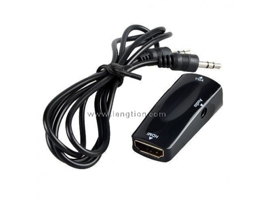 HDMI female to VGA Female Converter Adapter 1080P With Audio Cable For PC TV tablet