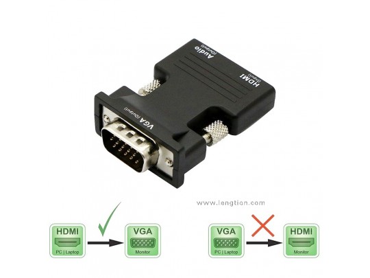 HDMI Male to VGA Audio HD Video Converter Adapter 1080P