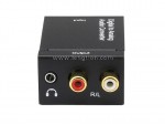 Optical Coaxial Toslink Digital to RCA L/R & 3.5mm Analog Audio Converter Adapter 