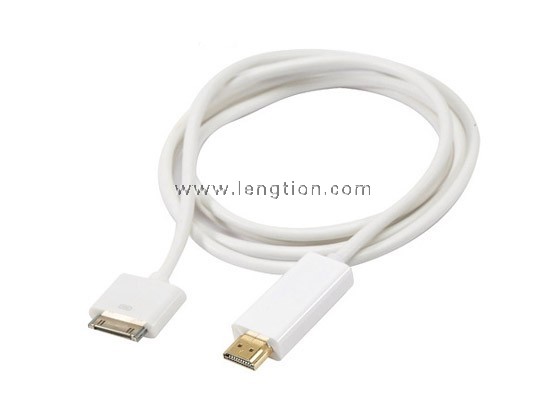 30Pin Dock Male to HDMI Male Adapter AV Cable 1080P for iPhone 4 4S iPad 2 3