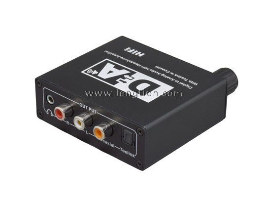 Volume controlable Digital Optical Toslink Coaxial Audio to Digital Optical Coaxial Analog 3.5mm and 2 RCA with Amplifier