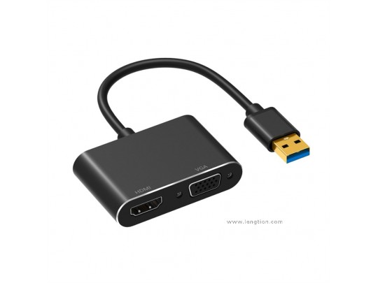 USB 3.0 to HDMI VGA Sync Output Video Card Adapter External Graphics For Windows 7/8/10 pc laptop Multi Display 1080P