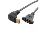 DisplayPort DP Male to Female 90 Degree Up Down Angled Panel Mount Extension Cable for Dell Lenovo HP DELL CRT LCD