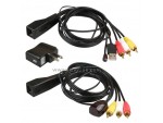 3 RCA A/V USB IR Remote Control Extender Kit Over CAT5/6 for Sharing DVD Set Top Box from Another Room