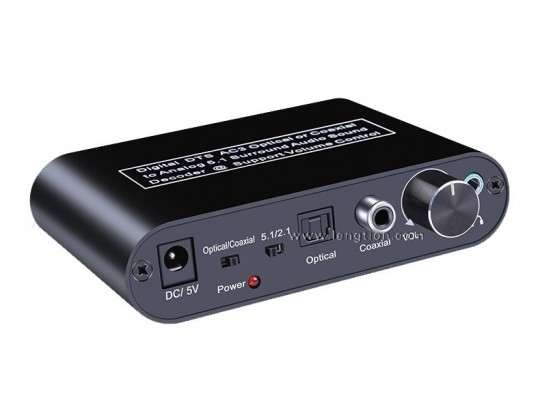 5.1Channel DTS AC3 Audio Sound Decoder Amplifier Optical SPDIF Coaxial AUX 3.5mm to Analog 6RCA Converter with Volume Control