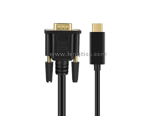 Type C USB C Male to VGA Male 1080P Cable Converter for MacBook Pro Air 2019 Chromebook Samsung Galaxy S9 S8 3ft 6ft 10ft