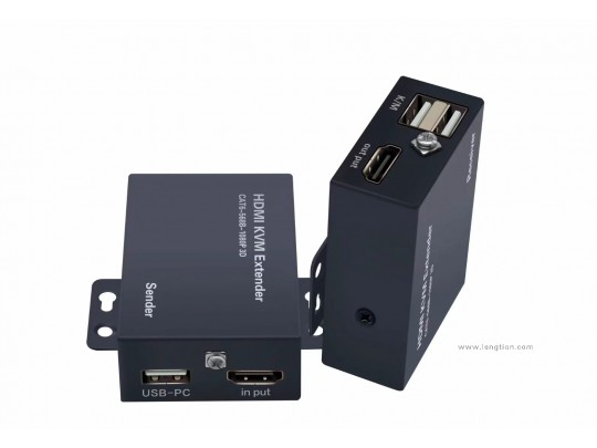 HDMI Over UTP CAT5 CAT6 RJ45 Ethernet LAN IP USB KVM Keyboard Mouse Extender POE 60M 1080P 3D