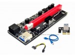 PCI-E Riser for Bitcoin Litecoin ETH Coin Mining Ethereum ETH GPU 6 PIN Powered PCIE Extension Cable PCIEX1 to X16 VER009